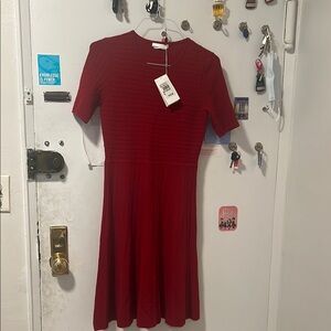 Boss Red A-Line Midi Dress Short Sleeve